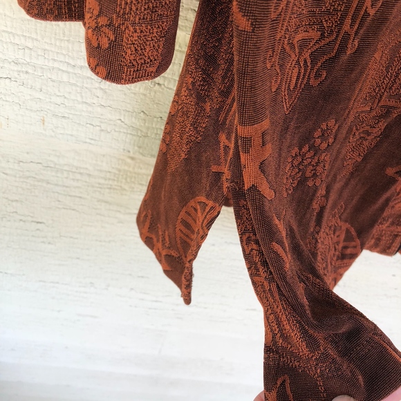 CHICO'S Asian inspired 3/4sl stretch knit top - Picture 4 of 7